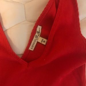 Express Tops - Express Red Ribbed Tank Top Express Tops - Express Red Ribbed Tank Top